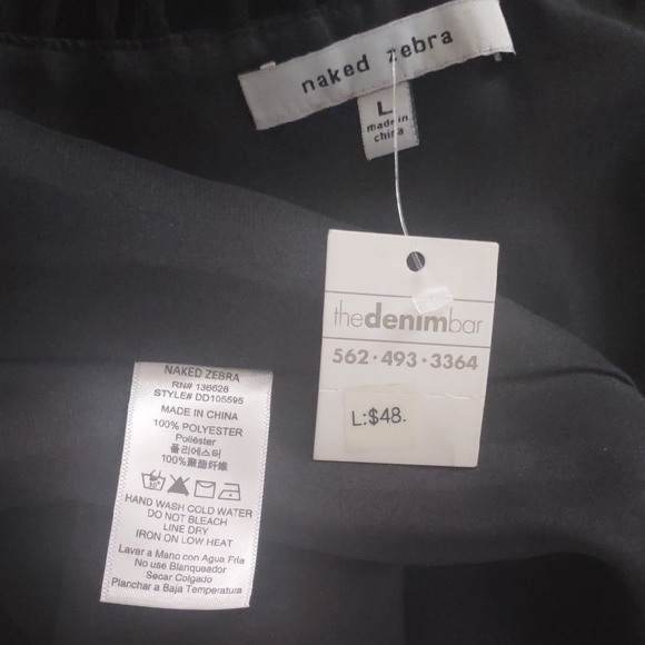 Naked Zebra Black Dress with Intricate Back Details - Size LARGE - Picture 6 of 6